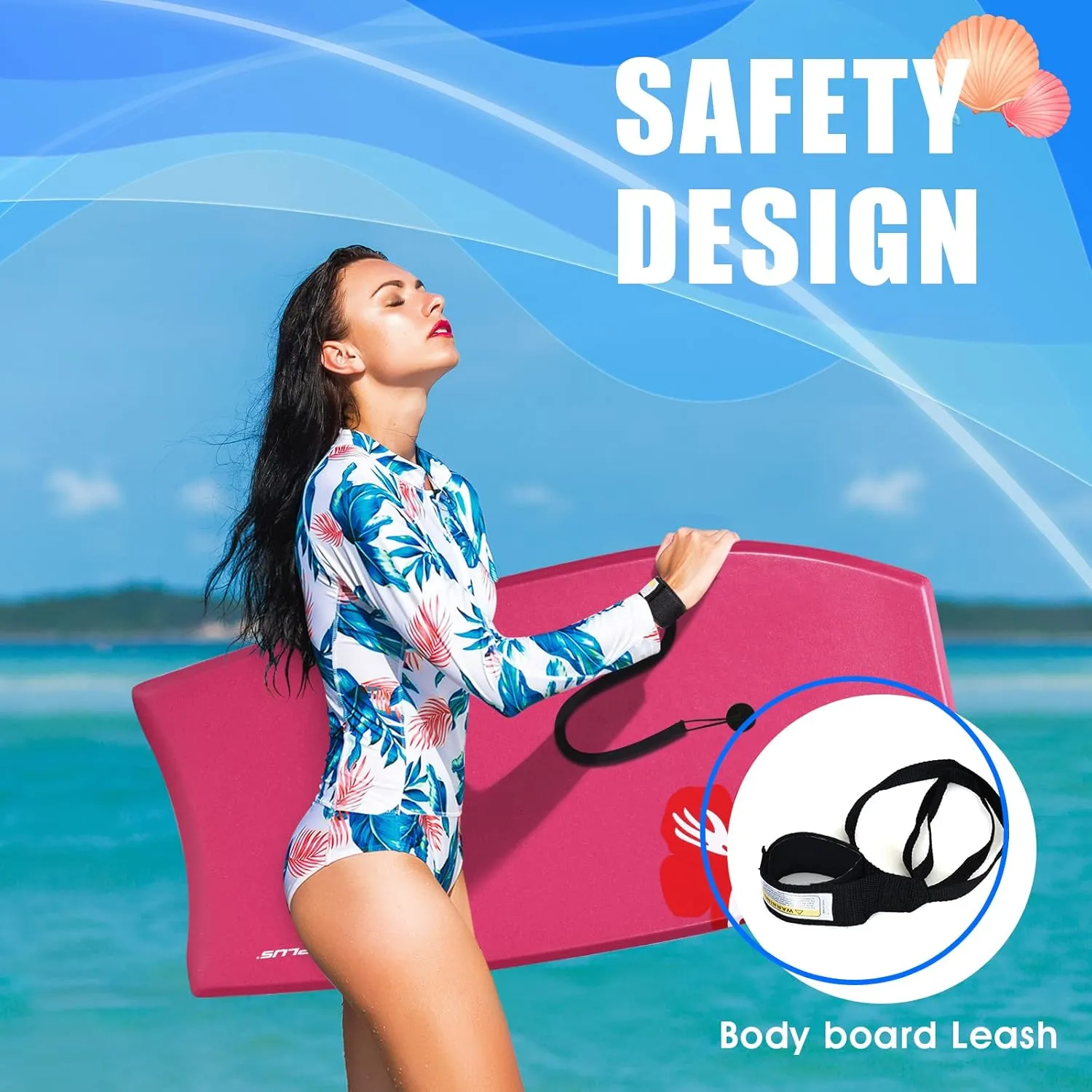 Goplus Boogie Boards for Beach, 33/37/41 Inches Lightweight Body Board w/ Wrist Leash, EPS Core, XPE Deck, HDPE Slick Bottom, Surfboard for Kids Teens Adults Surfing