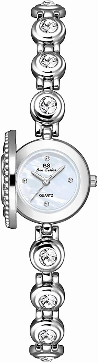 Gosasa Fashion Women's Dress Watch Elegant Zircon Round dial Ladies Bracelet Waterproof Watch with Flipped Watch Cover