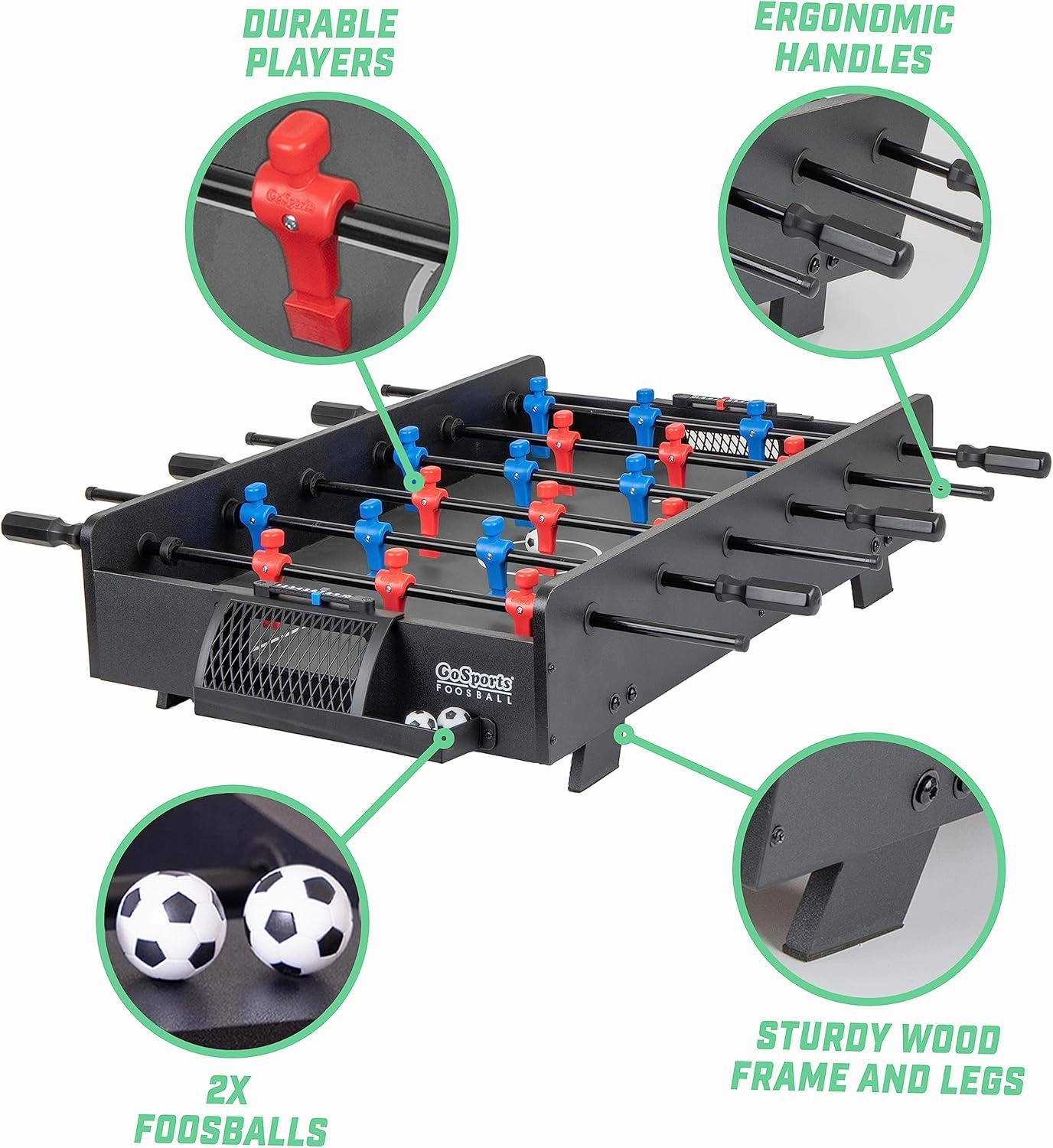 GoSports 32 Inch Tabletop Foosball Game Set - Oak or Black