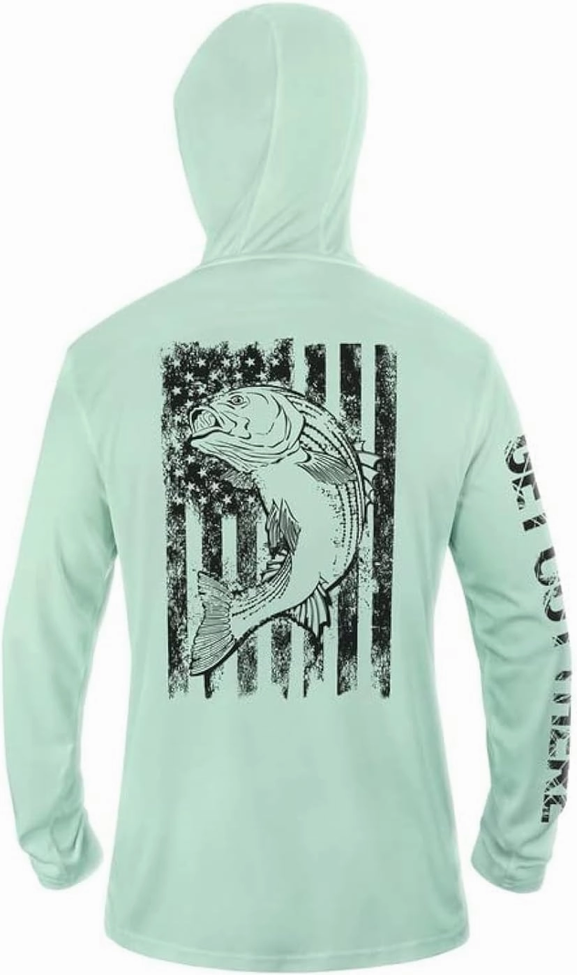 GOT Sports UPF 50  Hooded Fishing Shirt for Men Women - Long Sleeve Hoodie T Shirts - UV Sun Protection, Lightweight