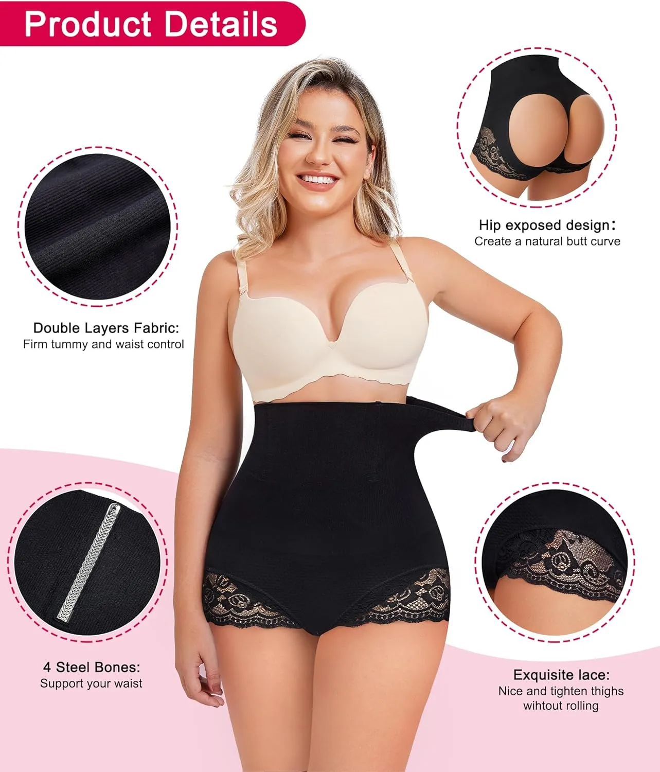Gotoly Hourglass Figure Butt Lifter Shaper Panties Tummy Control High Waisted BoyShort…