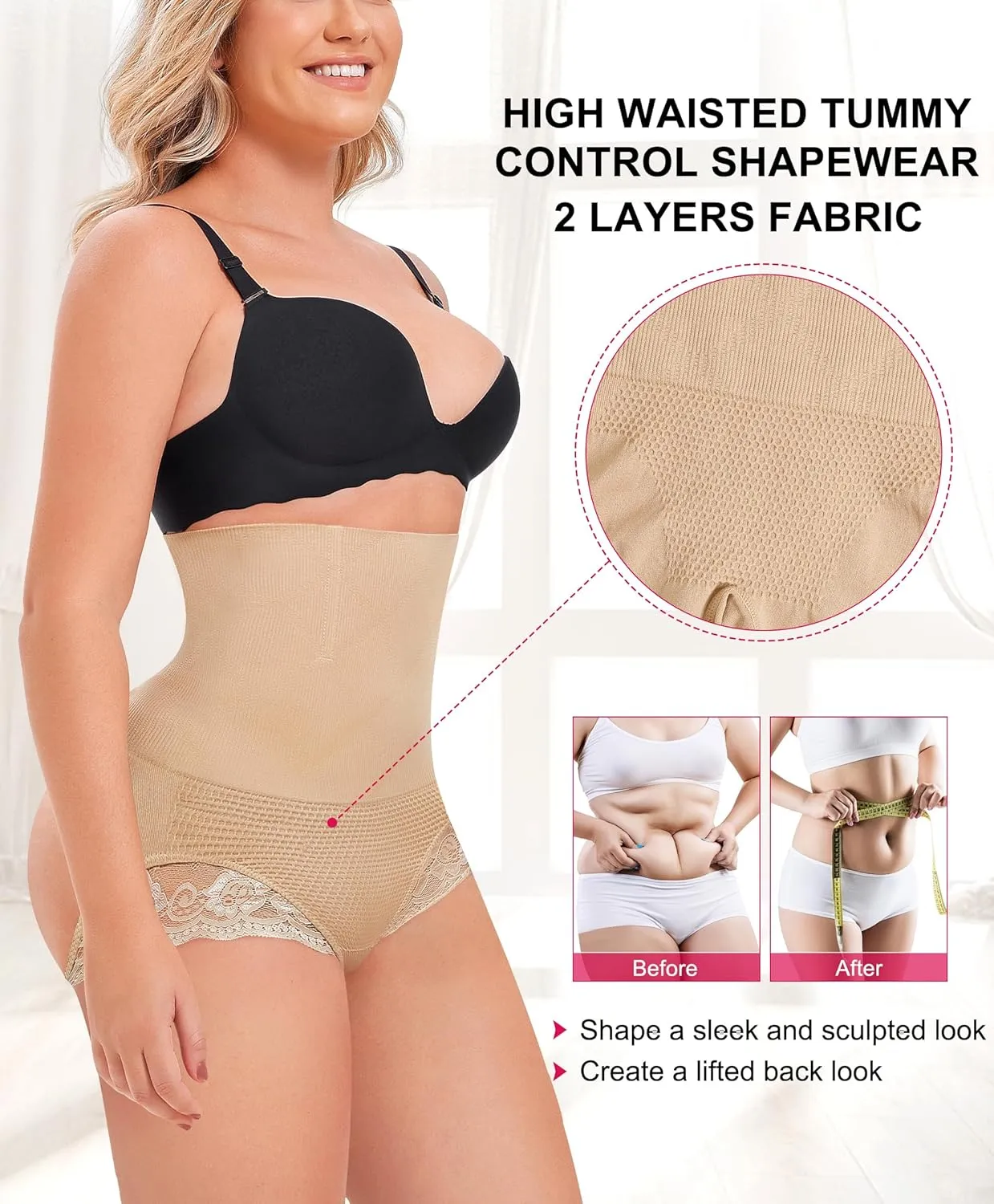 Gotoly Hourglass Figure Butt Lifter Shaper Panties Tummy Control High Waisted BoyShort…