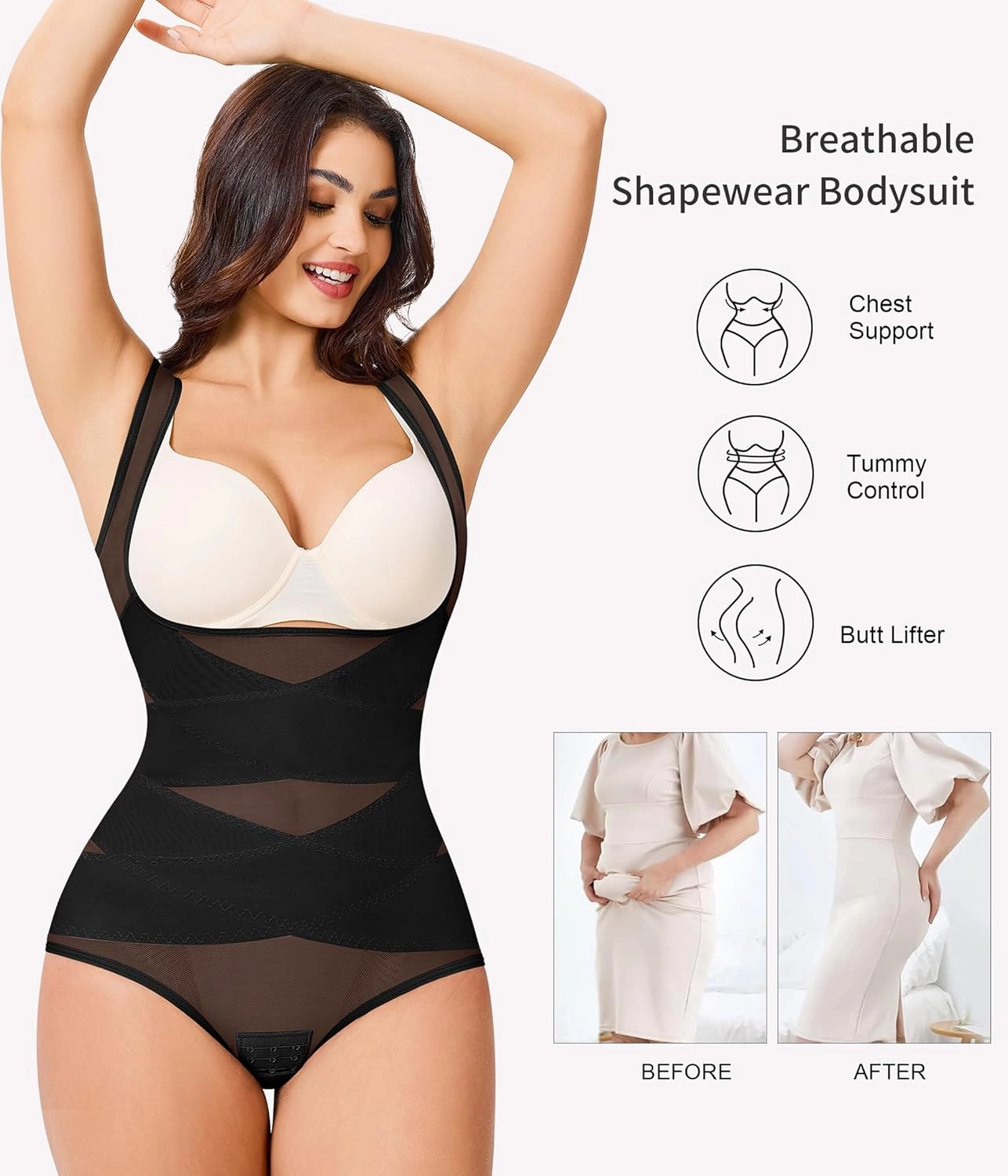 Gotoly Women Waist Trainer Bodysuit Full Body Shaper Vest Tummy Control Slim Corset Shapewear Tank Tops
