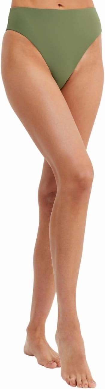 Gottex Au Naturel Golden Hour Women’s Black and Ivory Stripe High Waist Bikini Bottom with Texture Lurex and High Leg