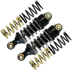 GPM for Traxxas 1/16 Mini E-Revo, Mini Slash, Mini Summit Upgrade Parts Aluminum Front/Rear Adjustable Spring Damper (1.2mm,1.3mm & 1.4mm Coil Springs) with Aluminum Ball Ends - 1Pr Set Black