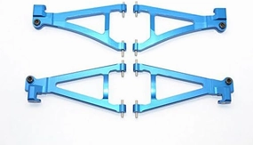 GPM For Traxxas 1/16 Mini E-Revo, Mini Summit Upgrade Parts Aluminum Front   Rear Lower Arms - 2 Prs Set Blue