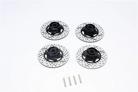 GPM For Traxxas 1/16 Mini E-Revo Upgrade Parts Aluminum Brake Disk Hex Adaptors - 4 Pcs Set Black