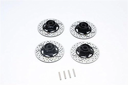 GPM For Traxxas 1/16 Mini E-Revo Upgrade Parts Aluminum Brake Disk Hex Adaptors - 4 Pcs Set Black