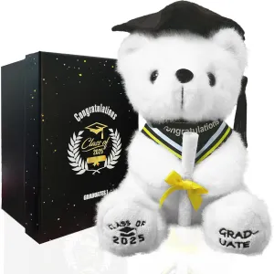 Graduation Bear Gifts for Her Class of 2025 Graduation Plush，Teddy Bear Stuffed Animal with Cap and Gown College High School Graduation Gifts for Boys & Girls