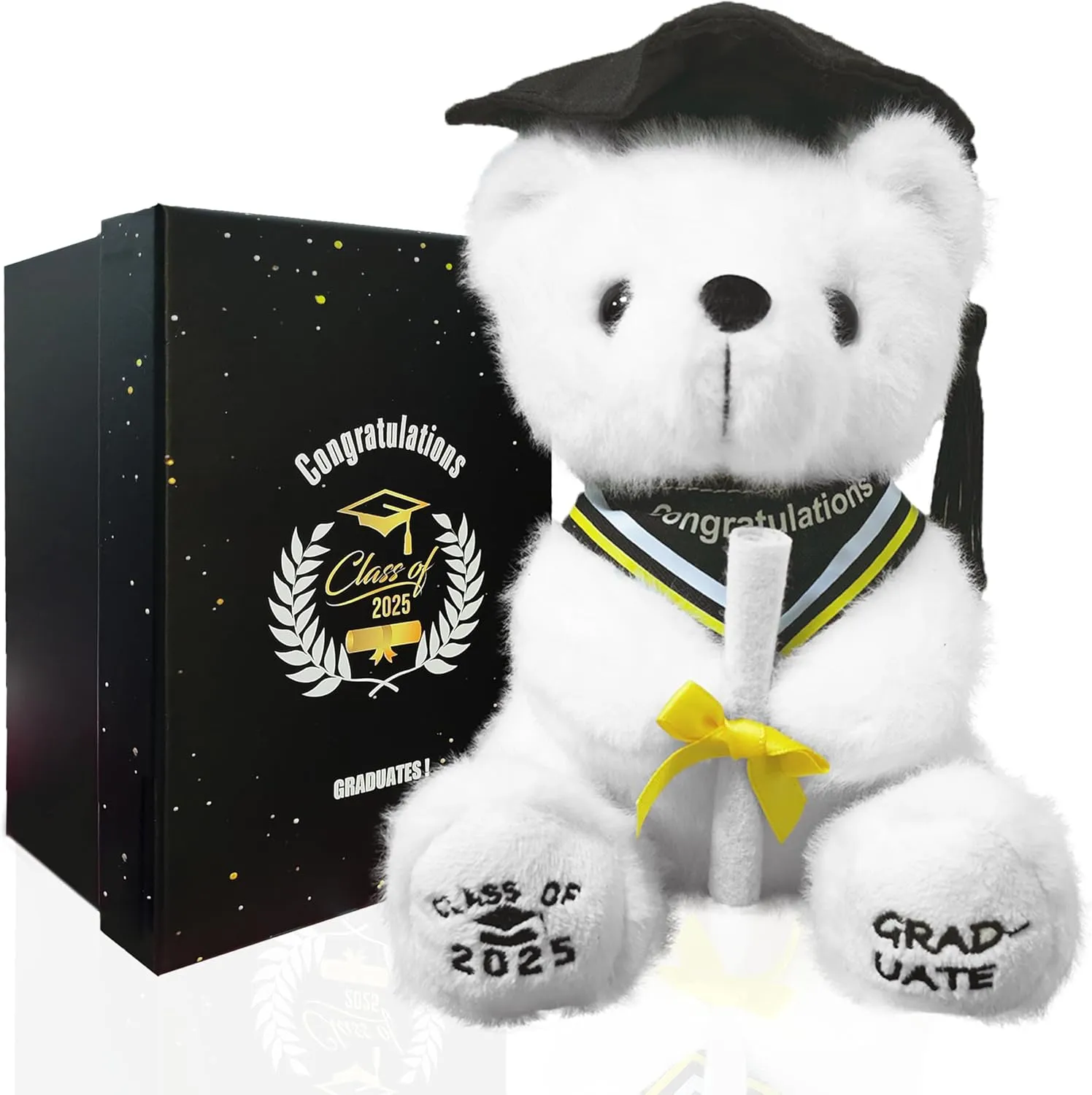 Graduation Bear Gifts for Her Class of 2025 Graduation Plush，Teddy Bear Stuffed Animal with Cap and Gown College High School Graduation Gifts for Boys & Girls