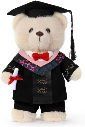 Graduation Teddy Bear - Soft Plush Toy with Graduation Cap, for Graduation Celebration for Music, Beige