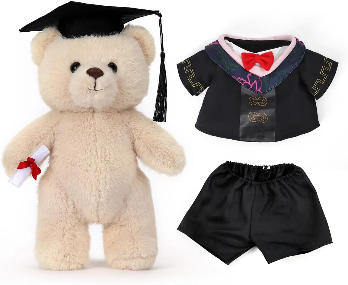 Graduation Teddy Bear - Soft Plush Toy with Graduation Cap, for Graduation Celebration for Music, Beige