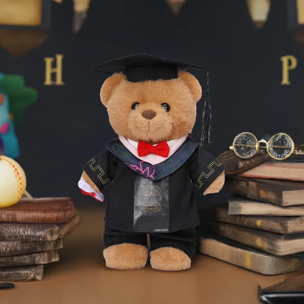 Graduation Teddy Bear - Soft Plush Toy with Graduation Cap, for Graduation Celebration for Music, Beige