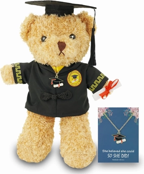 Graduation Bear Gift for Preschool Kindergarten Graduate Stuffed Animal Plush Soft Teddy Bear with Diploma Necklace Class of 2024