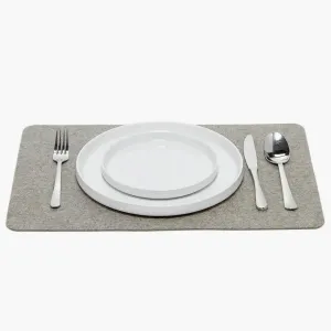 Graf Lantz - Merino Wool Rectangle Placemat - Granite (12" H x 18" W) - 3mm Merino Wool Felt Table Mat - Moisture Wicking - Odor, Stain, Heat & Dirt Resistant - Luxury Home Decor - Made in The USA
