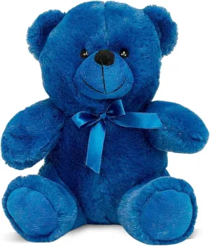 Grandma Smiley's Plush Best Friends Super Color Blue Teddy Bear Stuffed Animal, 9-inch Hypoallergenic Small for Christmas, Newborn Baby Shower, Girlfriend, Boyfriend, Graduation