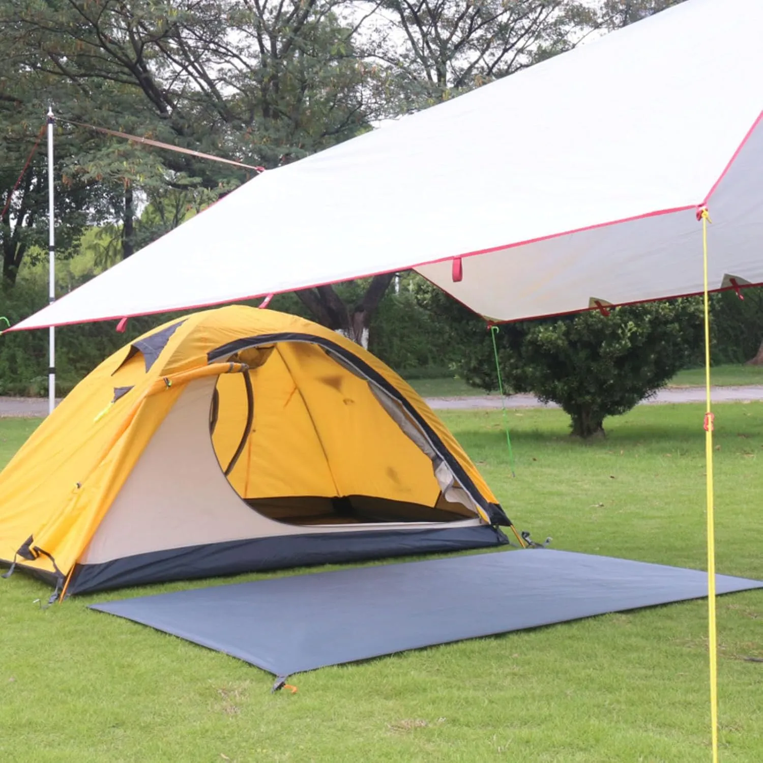 Green,Medium,N/A Waterproof Camping Tarp, 210D Oxford Cloth Outdoor Tent Ground Pad, Lightweight Multifunctional Tent Footprint with Drawstring Bag, Picnic Land Seats for Beach, Car,Camping,Adventure