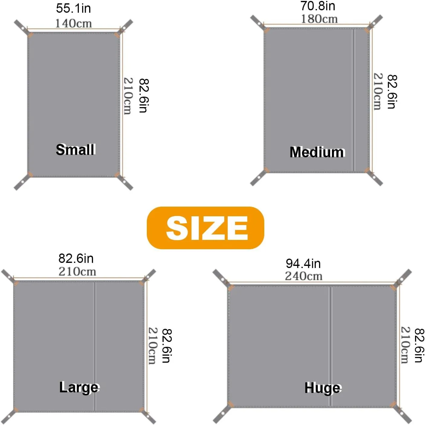 Green,Medium,N/A Waterproof Camping Tarp, 210D Oxford Cloth Outdoor Tent Ground Pad, Lightweight Multifunctional Tent Footprint with Drawstring Bag, Picnic Land Seats for Beach, Car,Camping,Adventure