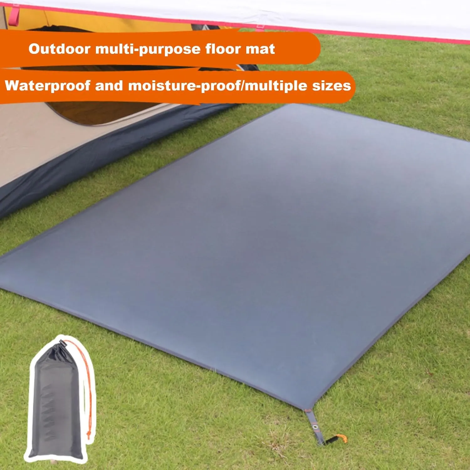 Green,Medium,N/A Waterproof Camping Tarp, 210D Oxford Cloth Outdoor Tent Ground Pad, Lightweight Multifunctional Tent Footprint with Drawstring Bag, Picnic Land Seats for Beach, Car,Camping,Adventure