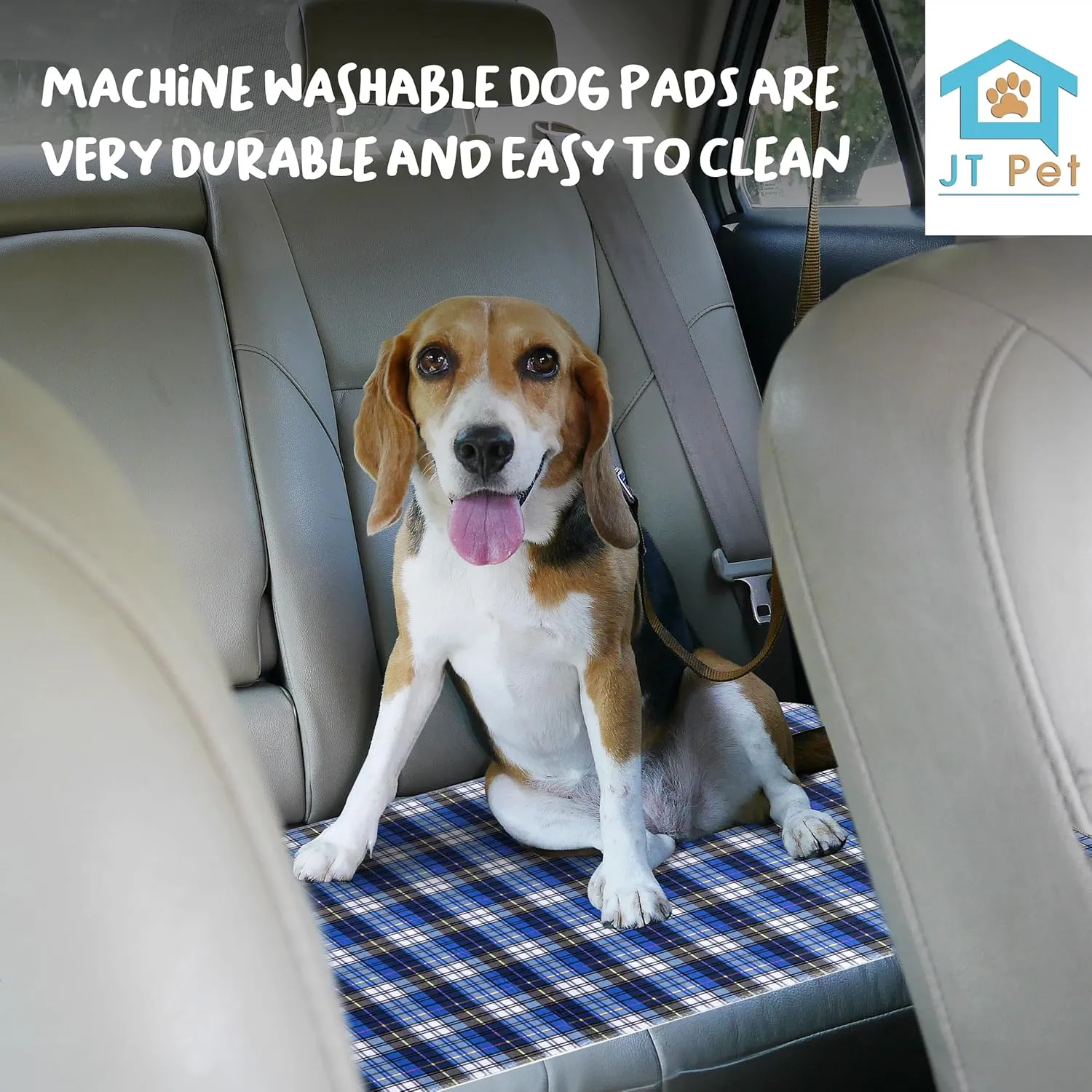 Guinea Pig Cage Liner - Pack of 2 Washable Pee Pads for Dogs, Smooth Fleece Guinea Pig Bedding for Cage & Crates, Reusable & Waterproof Puppy Pee Pads - 36x24 Inches, Plaid