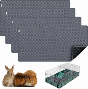 Guinea Pig Cage Liners, 49"X24" Washable Guinea Pig Bedding for Midwest Cage 4 Pack, Reusable & Anti Slip & Waterproof, Absorbent Guinea Pig Pee Pad for Small Animal, Rabbit, Bunny, Chinchilla