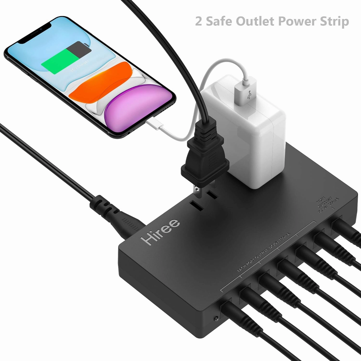 Guitar Pedal Power Supply 7 DC Output for 9V Effect Pedal Board with 2 AC Outlets for Charging Speaker, Musical Instruments