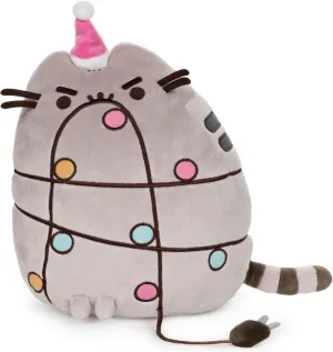 GUND Pusheen Holiday Xmas Light Up LED Plush Stuffed Animal Cat