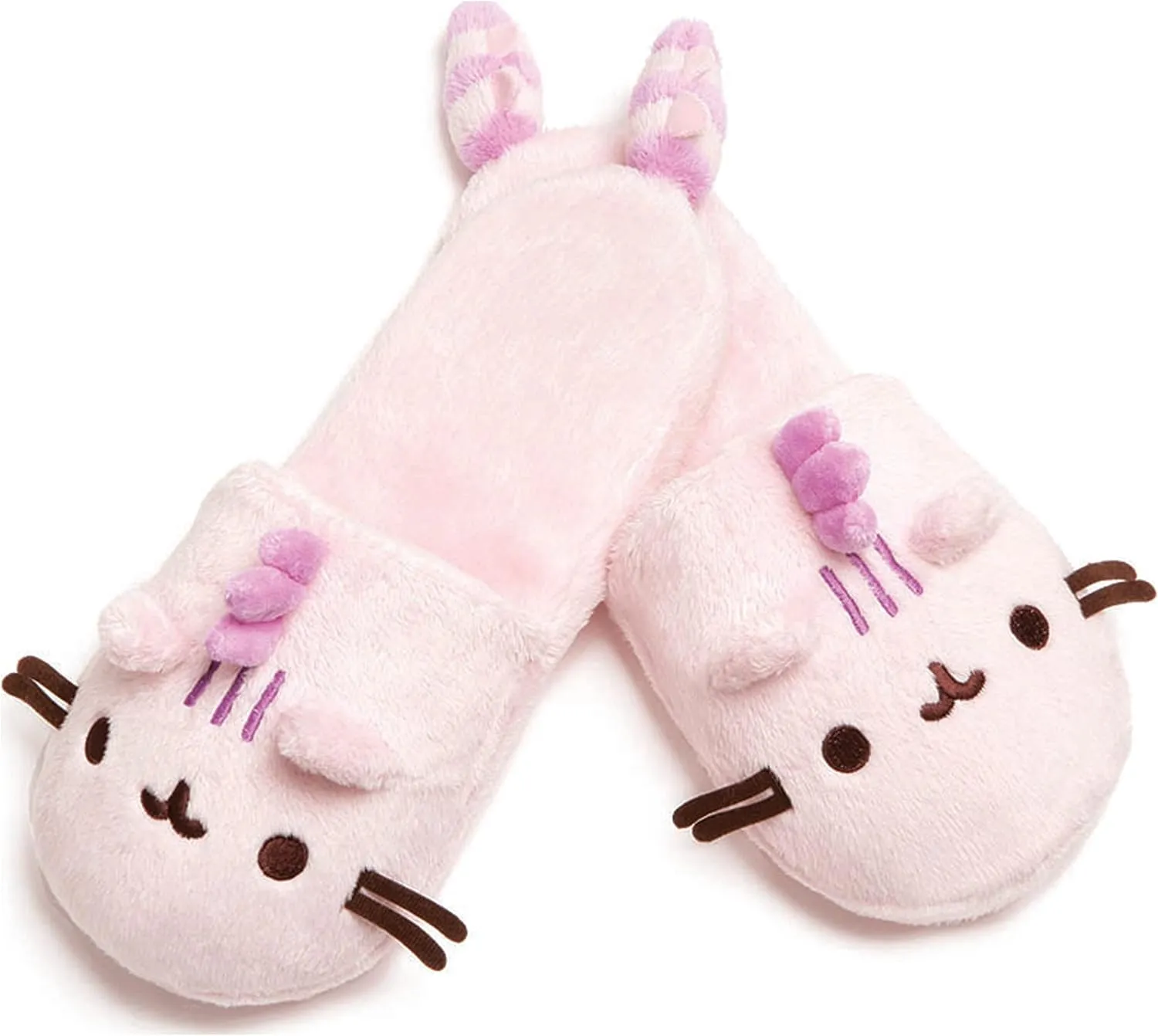 GUND Pusheenosaurus Pusheen Plush Cotton Candy Slippers, Pink, One Size Fits Most