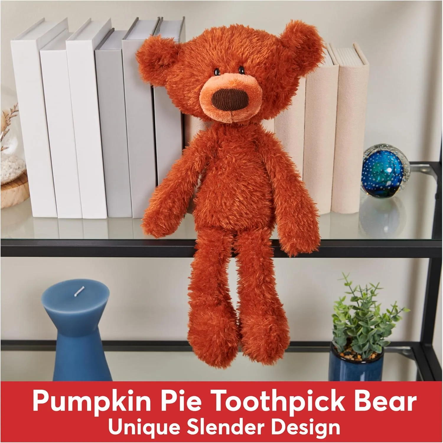 GUND Toothpick Pumpkin Pie, Teddy Bear Stuffed Animal for Ages 1 and Up, Pumpkin Orange, 15”