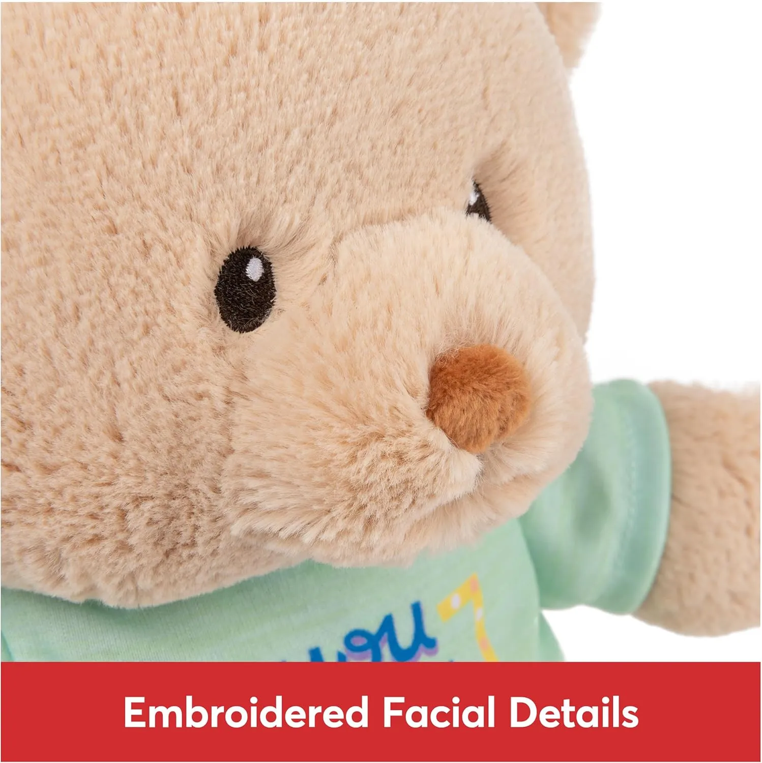 GUND “You Got This” Sustainable Message Bear with Green T-Shirt, Teddy Bear Made from 100% Recycled Materials for Ages 1 and Up, Tan, 12”