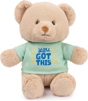 GUND “You Got This” Sustainable Message Bear with Green T-Shirt, Teddy Bear Made from 100% Recycled Materials for Ages 1 and Up, Tan, 12”