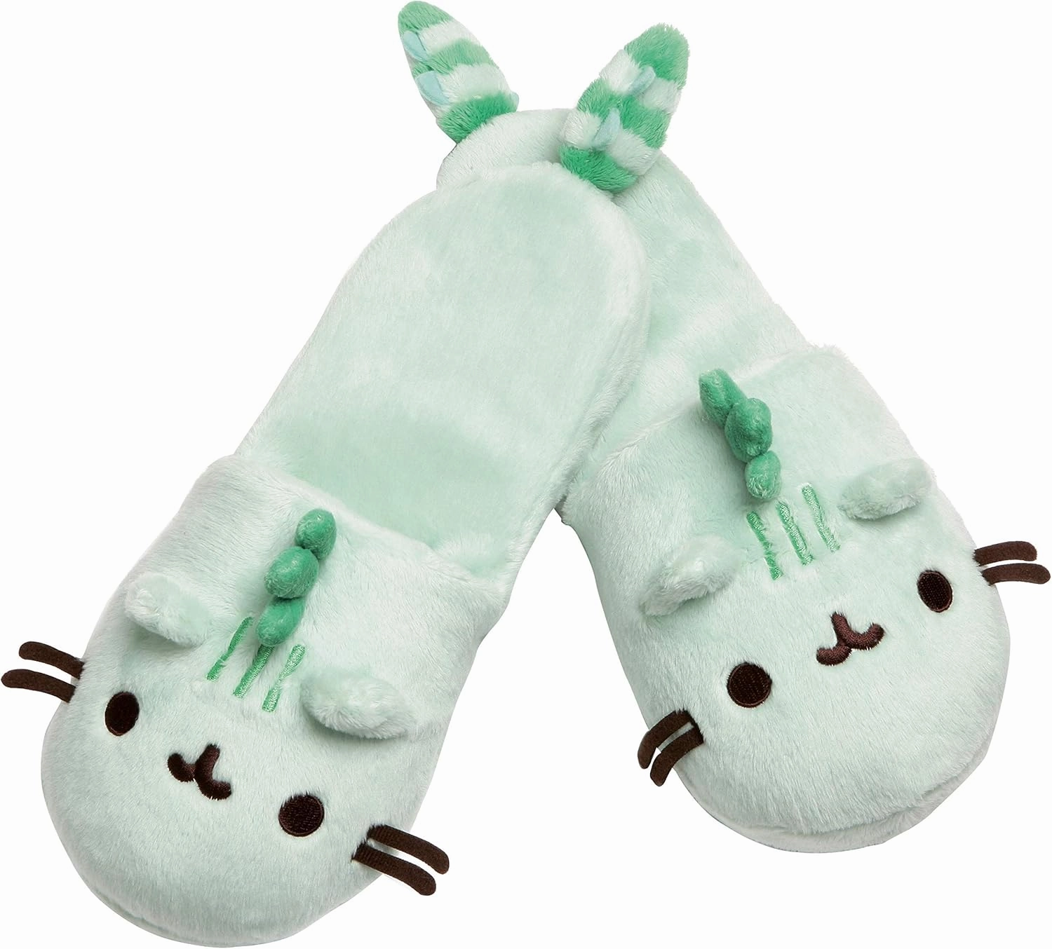 GUND Pusheenosaurus Pusheen Plush Dino Slippers, Green, One Size Fits Most