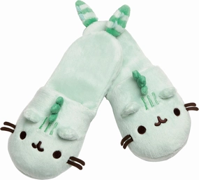 GUND Pusheenosaurus Pusheen Plush Dino Slippers, Green, One Size Fits Most