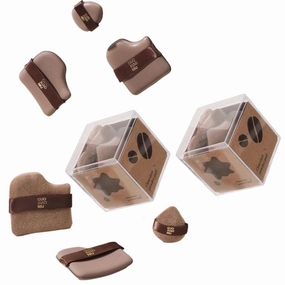 Guoxiaoniu Makeup Puff, Quick Makeup Foundation Puff, 6 PCS Foundation Sponge, Chocolate Biscuit Powder Puff, Mini Powder Puff Collection, Delicate Skin Care (2box（12pcs）)