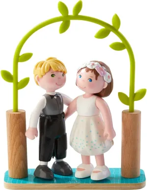 HABA Little Friends 4" Bride & Groom - Wedding Play Set - Great for Flower Girls & Ring Bearers