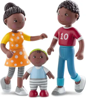 HABA Little Friends Family Time - Mom, Dad and Baby Dollhouse Toy Figures