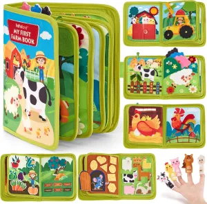 hahaland Busy Book for Toddlers 1-3 - Montessori Toys Busy Board for 1 Year Old Boy Gifts Girl Toys Educational Learning Quiet Activity Books Toddler Airplane Travel Toy 1-2 One Year Old Birthday Gift