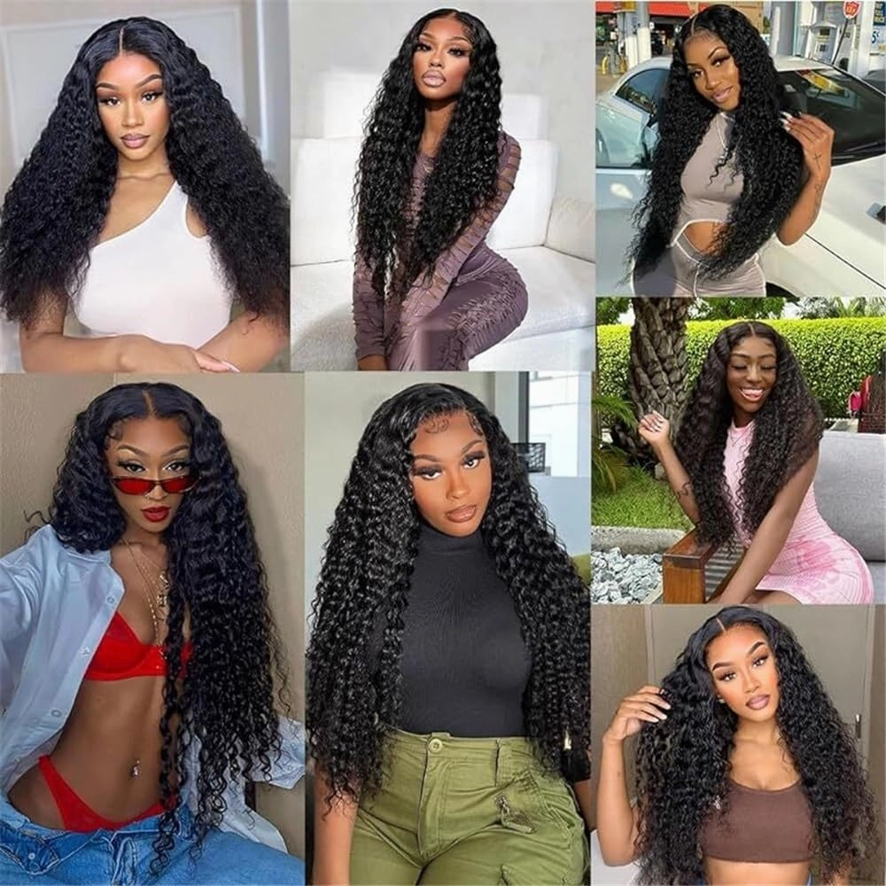 Hair Extensions Deep Wave Clip In Human Hair Extensions 8Pcs 120g 12-26 Inch Full Head Brazilian Remy Hair Extensions Clip in Curly Hair Extension for Women Hair Pieces(14 Inch)