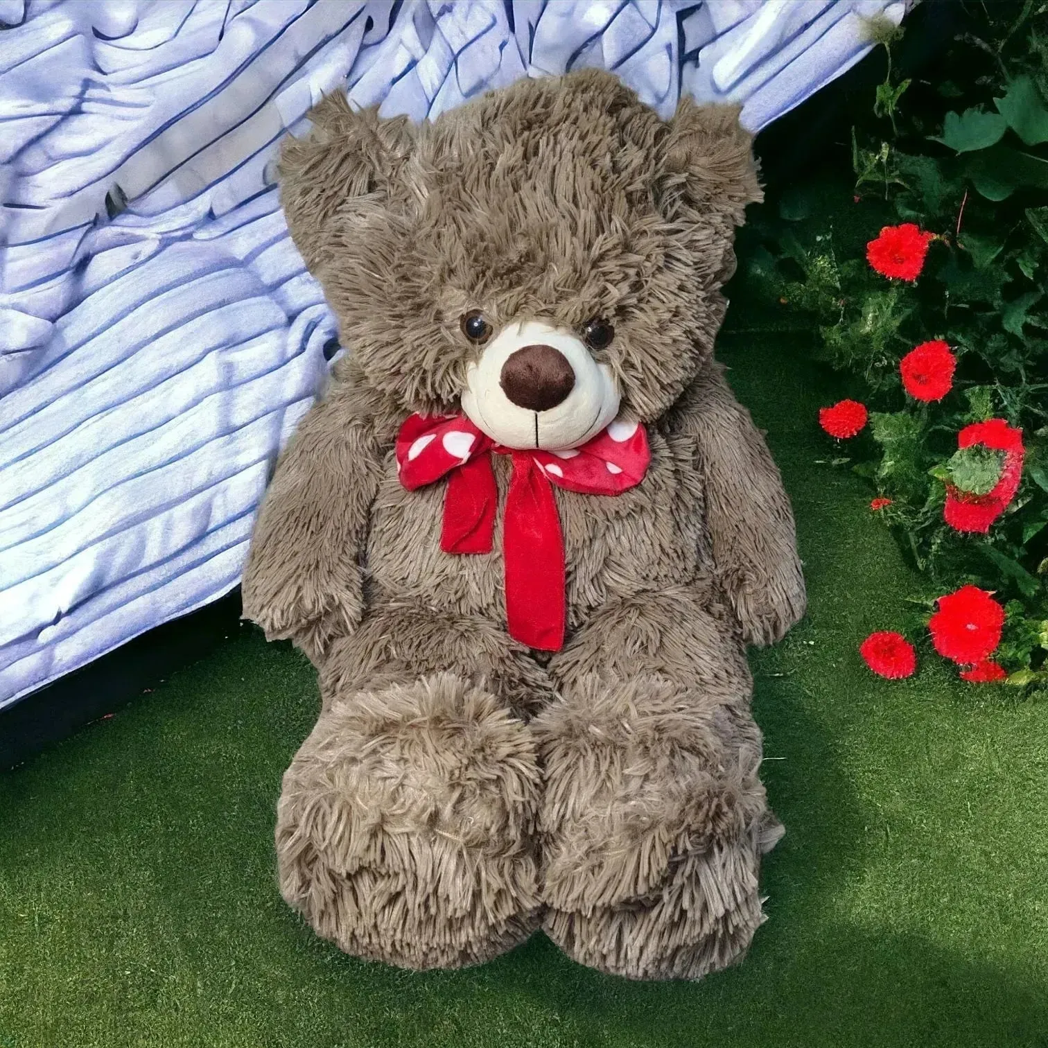 Hairy Bow Teddy Plush Toy (90 cm)