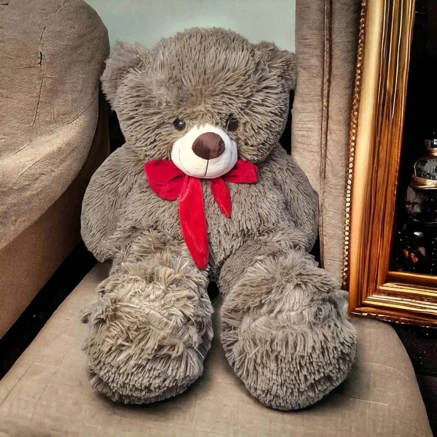 Hairy Bow Teddy Plush Toy (90 cm)