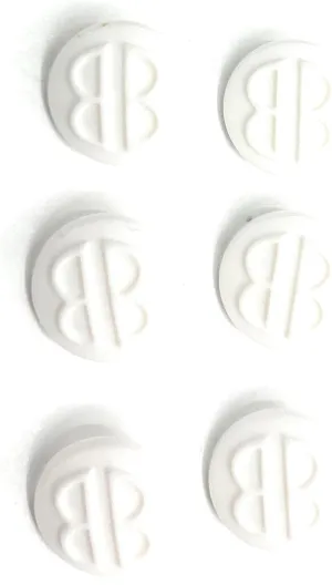 Half Dome White Button Set BB~ for Blazer, Suits, Sport Coat, Uniform, Jacket, Dresses (6 pc 5/8'' White Bill Blass)