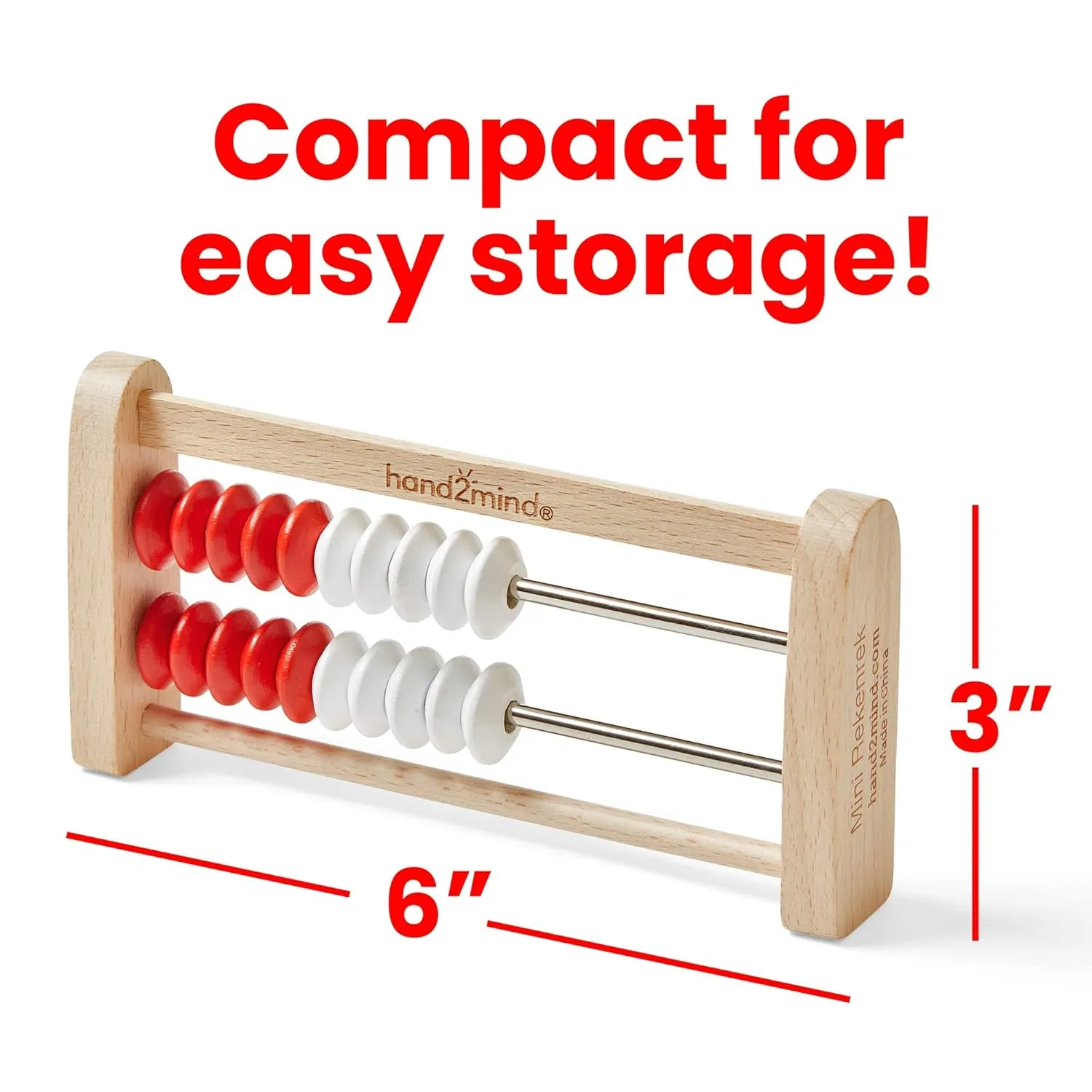 hand2mind Mini 20-Bead Wooden Rekenrek Class Set, Number Rack for Kids, Abacus for Kids, Counting Beads, Math Counters, Educational Toys for Elementary, Math Manipulatives (Set of 25)