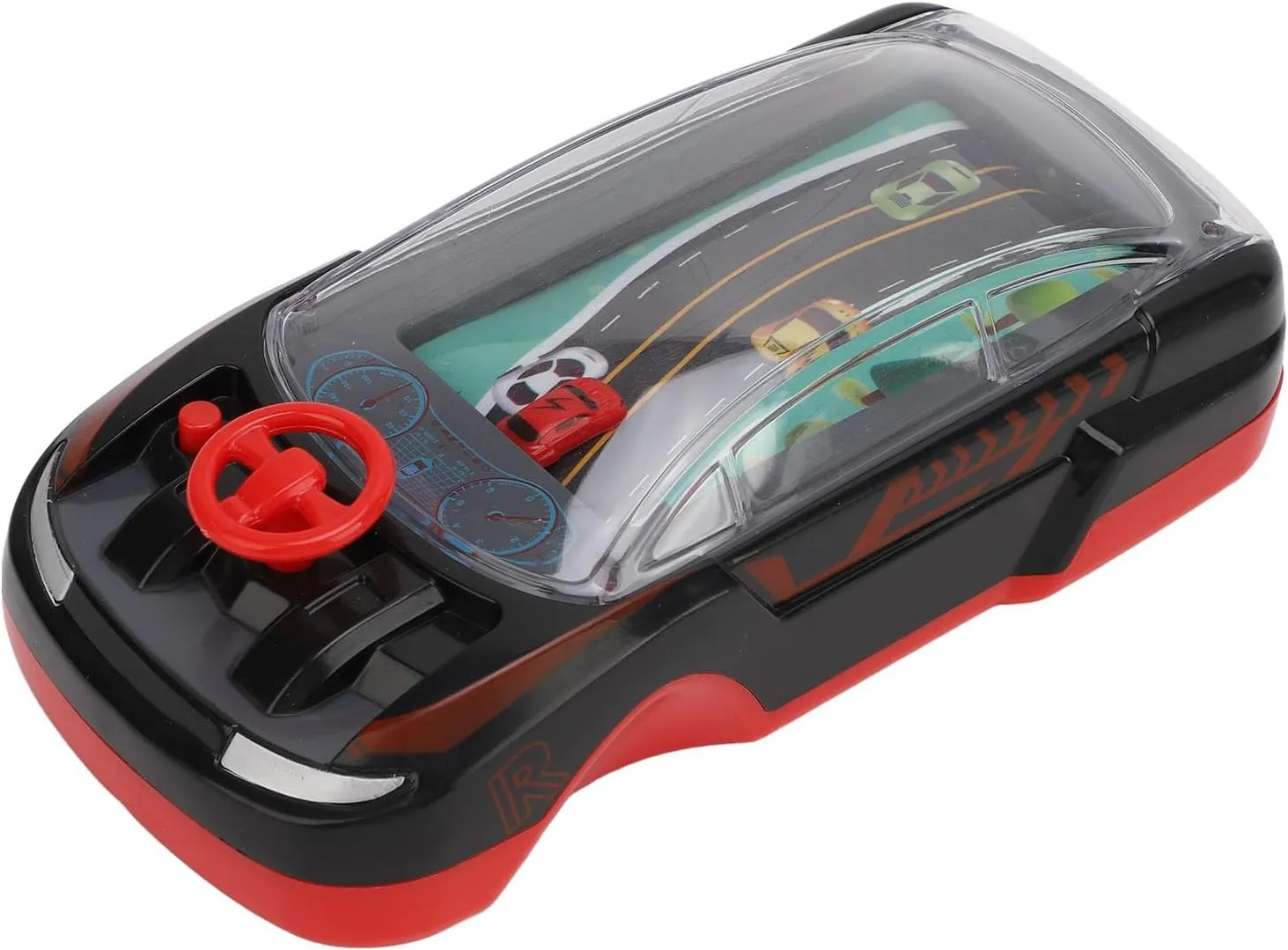 Handheld Racing Car Game, Portable Dual Player Race Game, Steering Wheel Control Handheld Game Machine Simulation Driving Toys