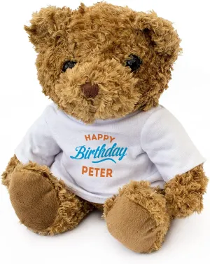 Happy Birthday Peter - Adorable Lovely Soft Brown Teddy Bear - Gift Present