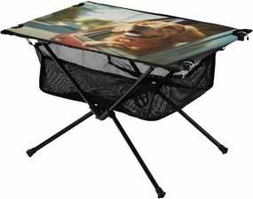Happy Dog Portable Folding Camping Table, Compact Lightweight Beach Table with Carrying Bag for Outdoor Picnics, BBQs, Camp