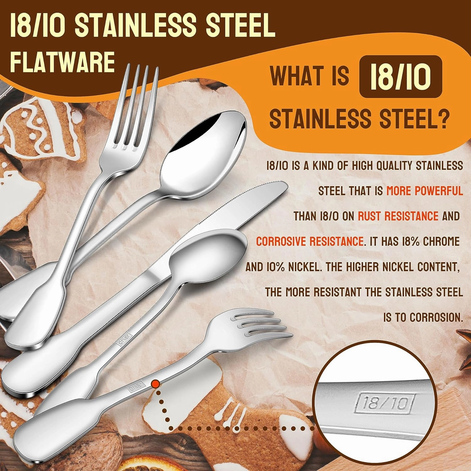 HaWare 18/10 Stainless Steel Flatware, 60-Piece Silverware Set for 12, Premium Cutlery Set for Home Restaurant, Include Knife Fork Spoon, Ergonomic Design Eating Utensils Tableware, Dishwasher Safe