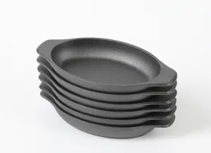 HAWOK Cast Iron Oval Mini Server 12oz Set of 6……