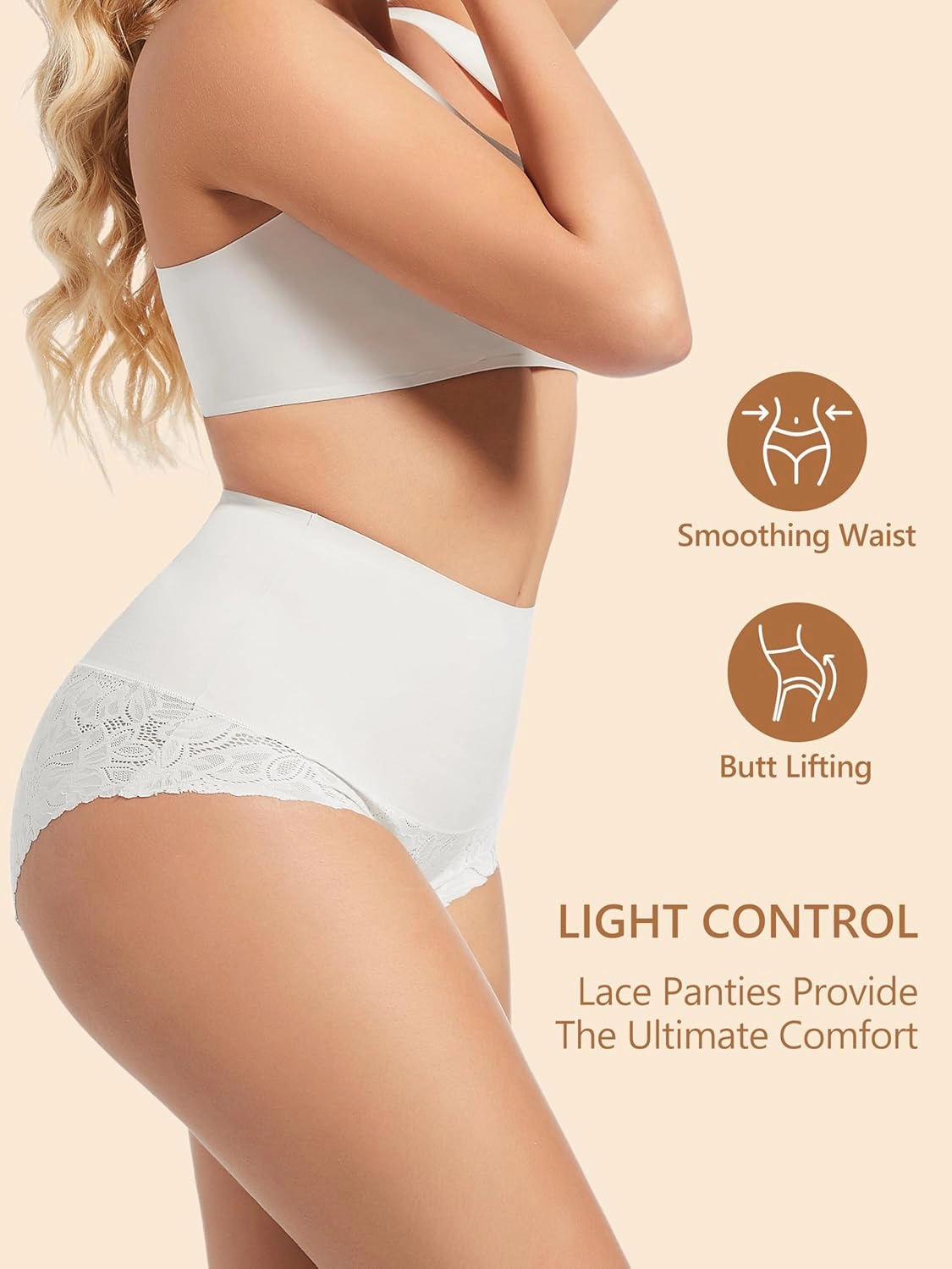 HBselect Tummy Control Shapewear for Women Lace Seamless Panties-Body Shaping Briefs Sexy Underwear Girdle Panty for Women