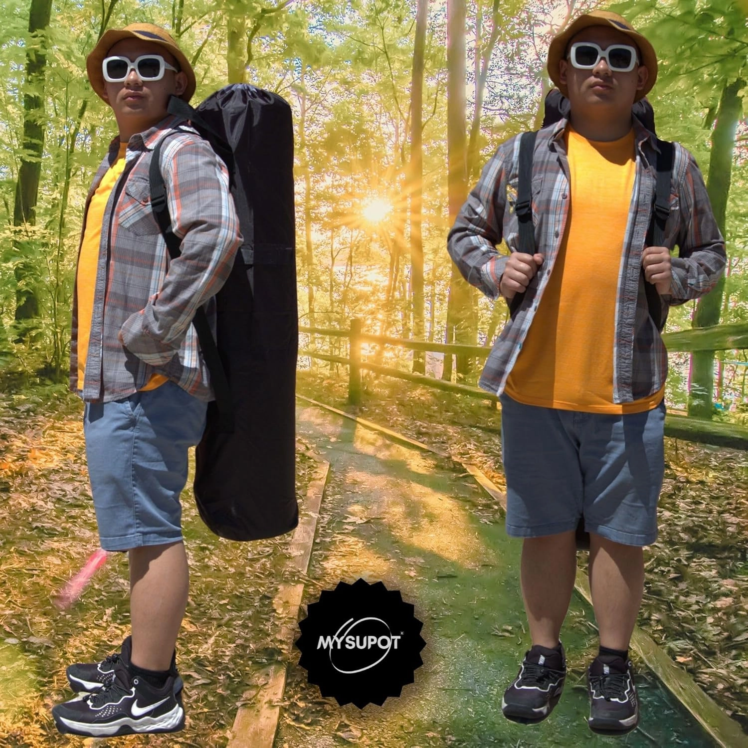 Heavy Duty 2 Bags Camping Chair Bag Backpack. Bag for Loveseat, Tent, Folding, Portable, Rocking, Beach or Camp Chair. 600D Oxford Polyester (Black, Large 42"X8"x8")