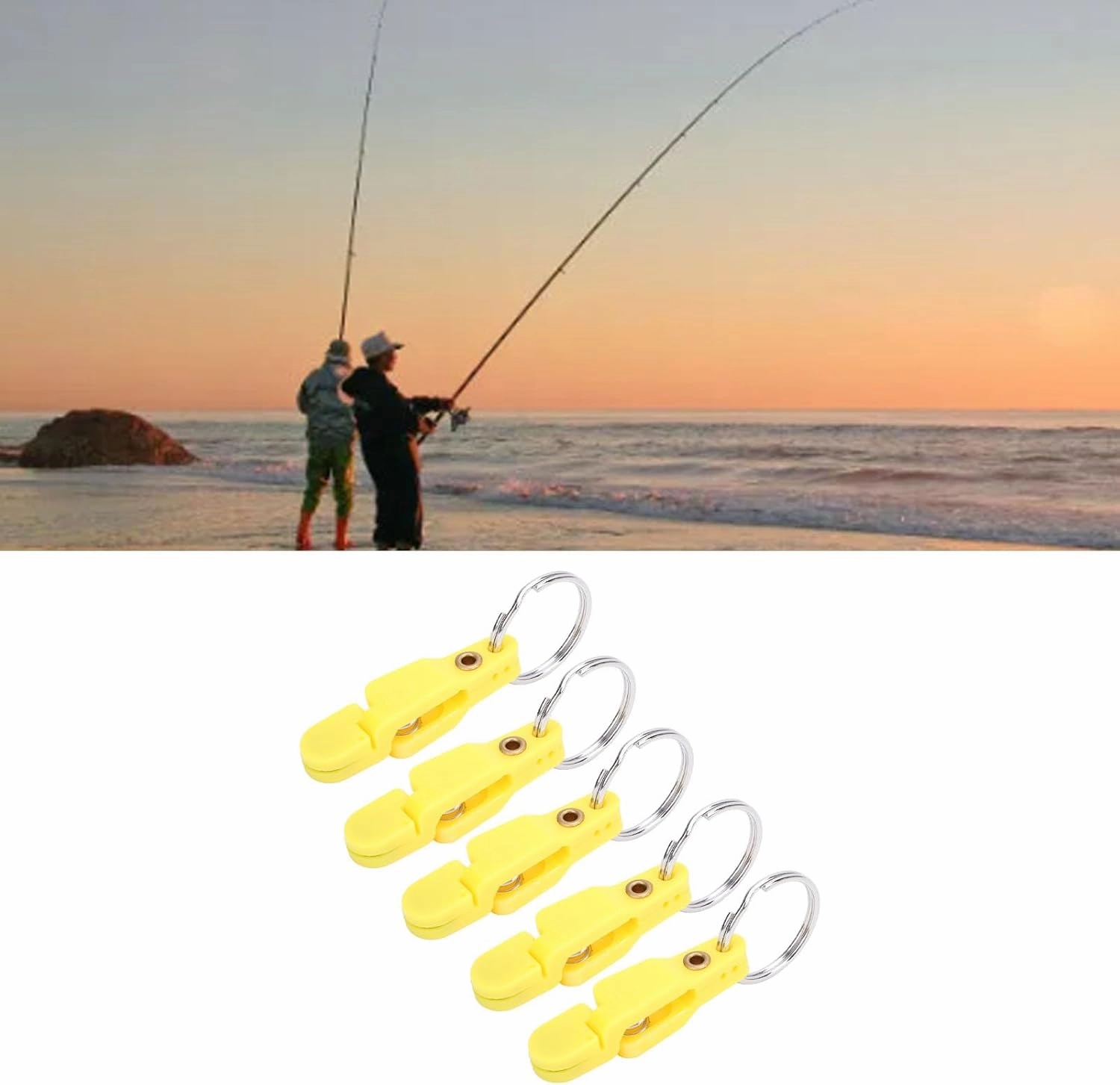 Heavy Tension Snap Release Fishing Clips,10 Pieces Heavy Tension Snap Release Clips Padded Release Clips Trolling Clips with Key Ring,for Planer Board Offshore Kites Fishing